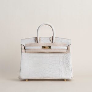 Birkin 25cm Matte Alligator Crocodile 8L Beton GHW