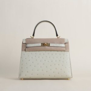 Kelly25 Ostrich 3C Parchemin GHW