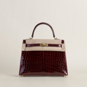 Kelly25 Shiny Niloticus crocodile F5 Bourgogne GHW
