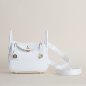 Mini Lindy Clemence leather 01 Blanc GHW