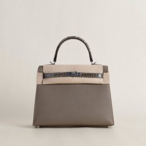 Kelly25 Touch Madame/Shiny Niloticus crocodile CK18 Etoupe PHW