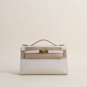 Kelly pochette Swift CC10 Craie GHW