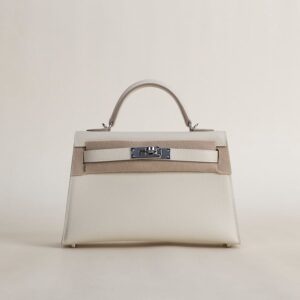 Mini Kelly II Epsom 10 Craie PHW