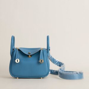 Mini Lindy Clemence leather CC75 Blue jean GHW