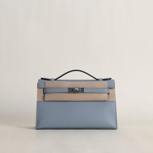 Kelly pochette Swift J7 Blue Lin PHW