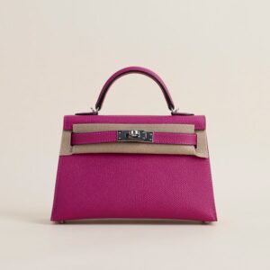 Mini Kelly II Epsom L3 Rose purple PHW