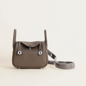 Mini Lindy Clemence leather CK18 Etoupe PHW