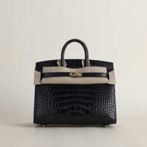 Birkin 20cm Matte Alligator Crocodile 89 Noir GHW