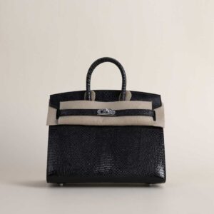 Birkin 20cm Sellier Lizard skin CK89 Noir PHW