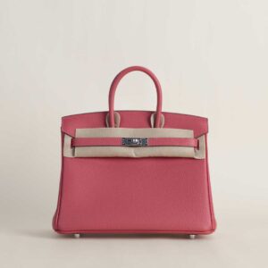 Birkin 25cm Clemencec leather 8W Rose azelee PHW