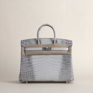 Birkin 25cm Matte Niloticus Crocodile 8D Gris Cendre Himalayan PHW