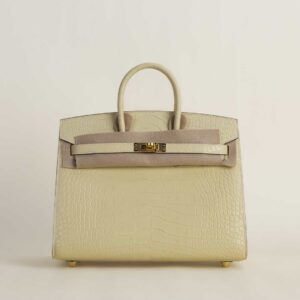 Birkin 25cm Sellier Matte Alligator Crocodile Y1 Vanille GHW_3 Birkin 25cm Sellier Matte Alligator Crocodile Y1 Vanille GHW