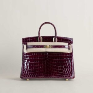 Birkin 25cm Shiny Niloticus crocodile 57 Bordeaux GHW_3 Birkin 25cm Shiny Niloticus crocodile 57 Bordeaux GHW