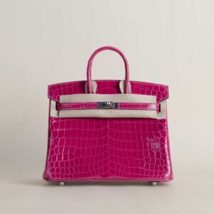 Birkin 25cm Shiny Niloticus crocodile E5 Rose tyrien PHW_3 Birkin 25cm Shiny Niloticus crocodile E5 Rose tyrien PHW