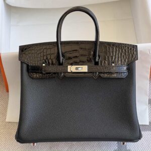 Birkin 25cm Touch Togo_Shiny Alligator Crocodile 89 Noir PHW_3 Birkin 25cm Touch Togo/Shiny Alligator Crocodile 89 Noir PHW