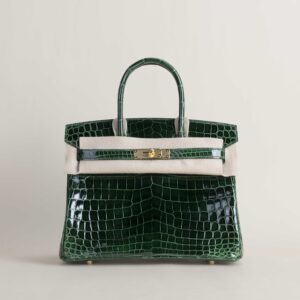 Birkin 30cm Shiny Niloticus crocodile 67 Vert fonce GHW