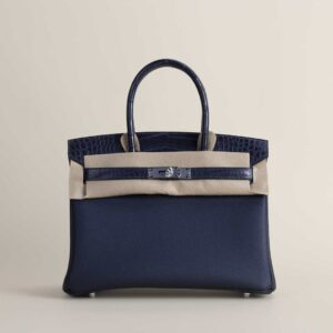 Birkin 30cm Touch  Togo/Malte Alligator 2Z Blue nuit PHW