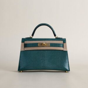 Mini Kelly II Lizard 6O Vert Cypres GHW
