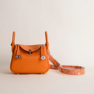 Mini Lindy Clemence leather J9 Feu Orange PHW