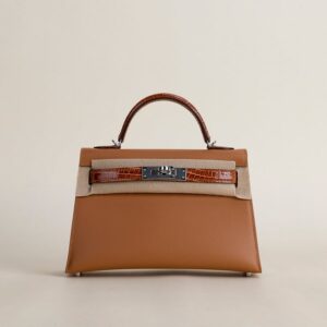 Mini Kelly II Touch Madame/Shiny Alligator Crocodile 37 Gold GHW
