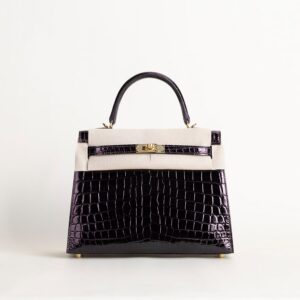 Kelly25 Shiny Niloticus crocodile 3V Aubergine GHW