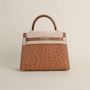 Kelly25 Ostrich 35 Cognac GHW