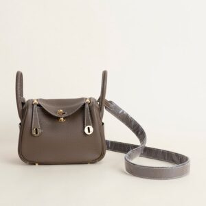 Mini Lindy Clemence leather CC18 Etoupe GHW